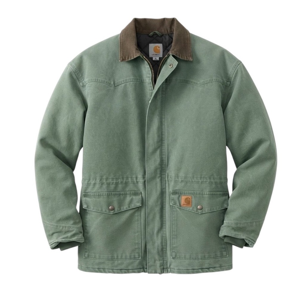 Carhartt Vintage Rancher Duck Coat Size L Quilted Arctic Sandstone CQ7194 Barn